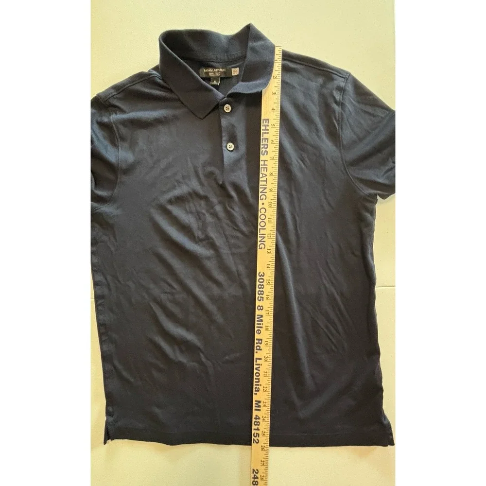Banana Republic Polo Shirt Mens Small Luxury Touch Performance Cotton Small Navy